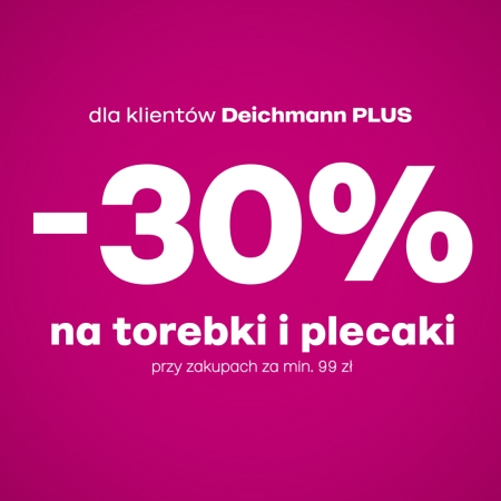 30% na torebki i plecaki przy zakupach za min. 99zł